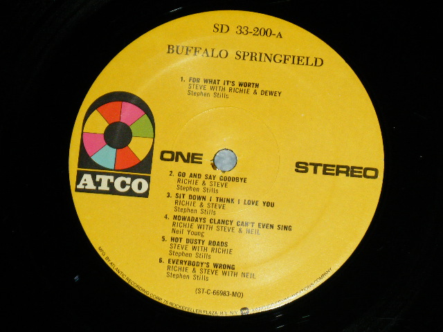 画像: BUFFALO SPRINGFIELD -  BUFFALO SPRINGFIELD  ( Matrix # A) ST-C-66983-△23394/B) ST-C-66984-△23394-x ) ( Ex-/Ex++ : EDSP)  / 1967 US AMERICA ORIGINAL 1969 Version 2nd press "YELLOW Label" Small "75 ROCKFELLER Label" STEREO  Used LP 