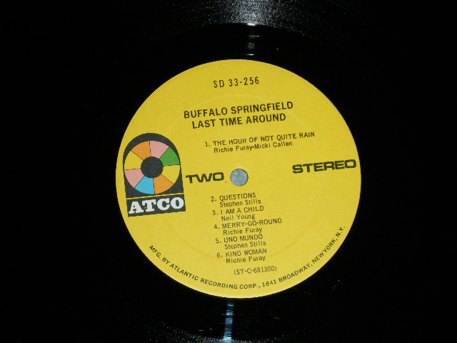 画像: BUFFALO SPRINGFIELD -  LAST TIME AROUND ( Matrix # A)ST-C-68299-B D2 /B) ST-C-68300-B D2 ) ( Ex+++/MINT- : EDSP)  / 1968 US AMERICA 1969 Version 2nd Press "YELLOW Label" "1841 BROADWAY Label" STEREO Used LP