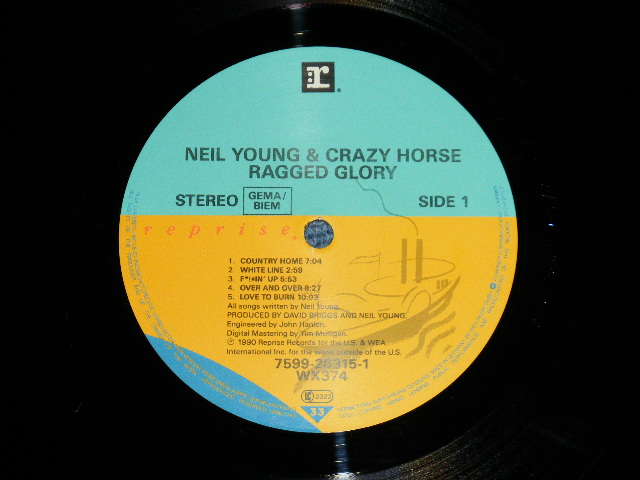 NEIL YOUNG ; CRAZY HORSE - RAGGED GLORY ( Ex++/MINT- ) / 1990 US