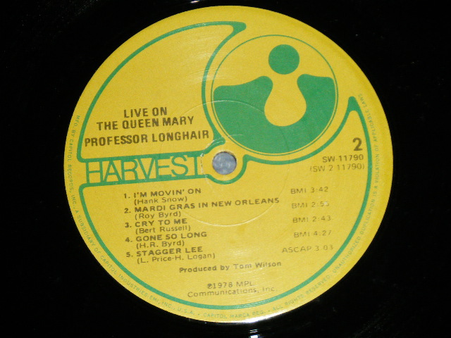 画像: PROFESSOR LONGHAIR - LIVE ON THE QUEEN MARY ( Ex+++/MINT-) / 1978 US AMERICA ORIGINAL Used  LP 