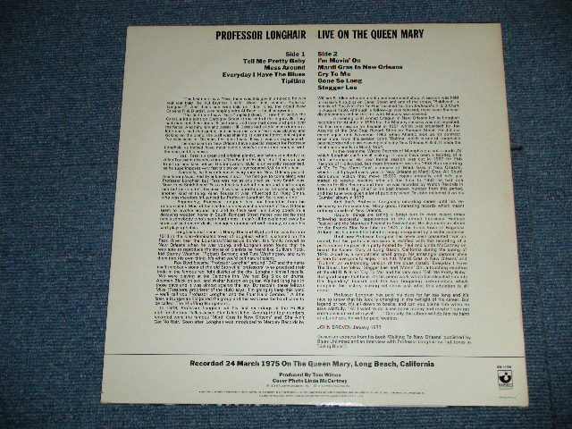 画像: PROFESSOR LONGHAIR - LIVE ON THE QUEEN MARY ( Ex+++/MINT-) / 1978 US AMERICA ORIGINAL Used  LP 