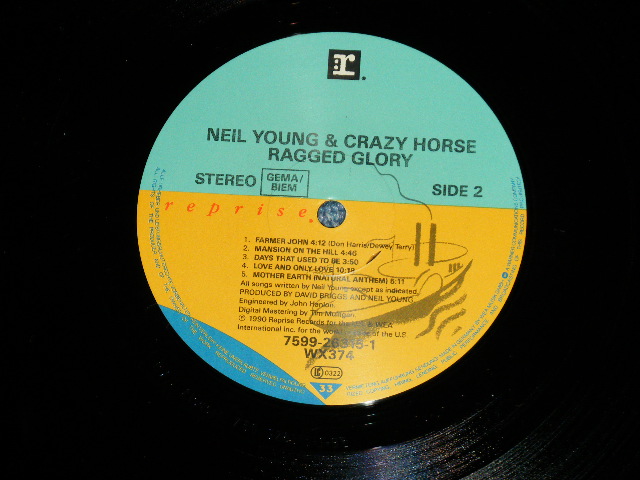 画像: NEIL YOUNG ; CRAZY HORSE -  RAGGED GLORY ( Ex++/MINT- ) / 1990 US AMERICA ORIGINAL  Used LP 