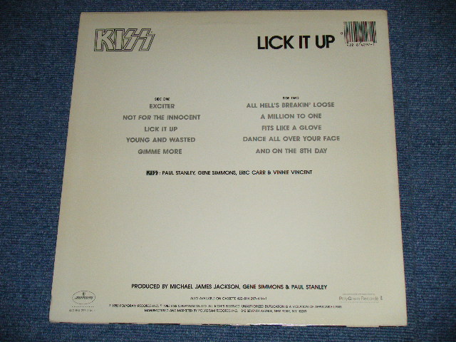 画像:  KISS - LICK IT UP ( Ex+++.MINT-)  / 1983 US AMERICA ORIGINAL Used  LP 