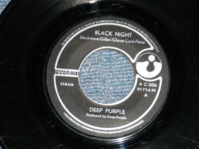 画像: DEEP PURPLE - BLACK NIGHT : SPEED KING  ( Ex+/Ex+ )  / 1970's GERMAN ORIGINAL Used 7" Single with PICTURE SLEEVE  