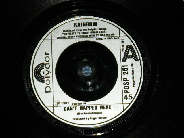 画像: RAINBOW (DEEP PURPLE)  - CAN'T HAPPEN HERE : JEALOUS LOVER   ( Ex++/Ex+++)  / 1981 UK ENGLAND ORIGINAL  Used 7" Single with PICTURE SLEEVE  