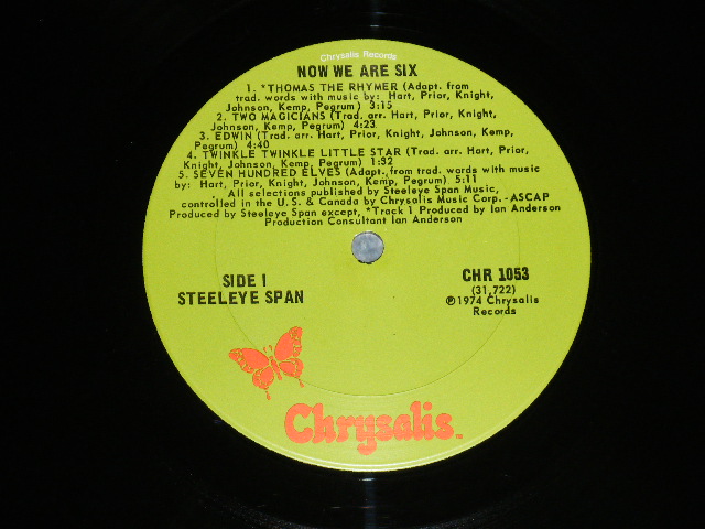 画像: STEELEYE SPAN -  NO WE ARE SIX  ( Ex+/Ex+++ B-1,2:Ex++ : WTDMG) / 1978 US AMERICA  ORIGINAL "GREEN with BUTTERFLY Label" Used LP 