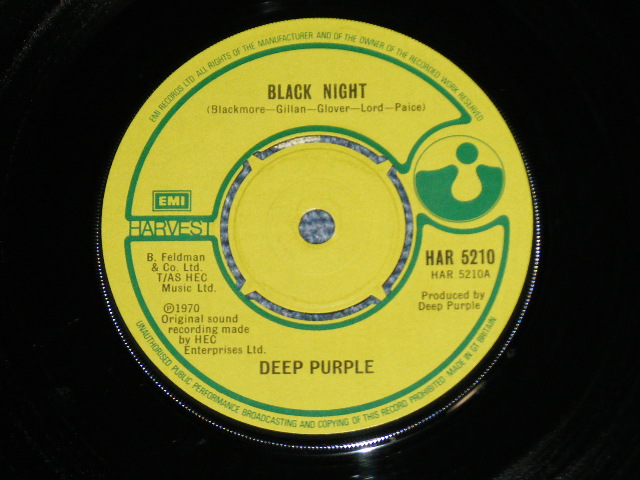 画像: DEEP PURPLE - BLACK NIGHT : SPEED KING  ( Ex+/Ex++ )  / 1980 UK ENGLAND Version Used 7" Single with PICTURE SLEEVE  