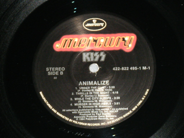 画像:  KISS - ANIMALIZE (Ex++/MINT) / 1984 US AMERICA ORIGINAL Used  LP 