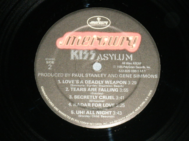 画像:  KISS - ASYLUM ( Ex++/MINT-) / 1985 US AMERICA ORIGINAL Used   LP 