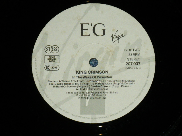 画像: KING CRIMSON - IN THE WAKE OF POSEIDON  ( Ex++/Ex++,A-1:VG+++) /  UK REISSUE  "180 Gram Heavy Weight" Used  LP