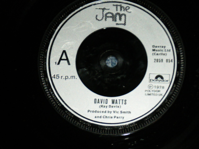 画像: THE JAM ( PAUL WELLER ) - DAVID WATTS : "A" BOMB IN WARDOUR STREET  ( Ex++/Ex+++ )  / 1978 UK ENGLAND ORIGINAL Used 7" Single with Picture Sleeve