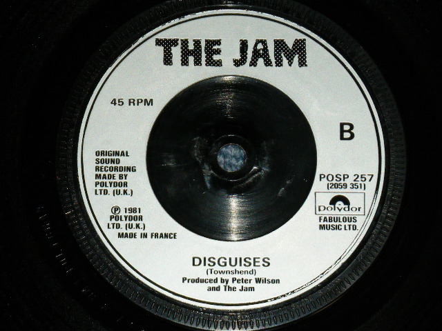 画像: THE JAM ( PAUL WELLER ) - FUNERAL PYNRE : DISGUISES  ( Ex+++/MINT- )  / 1981 UK ENGLAND ORIGINAL Used 7" Single with Picture Sleeve