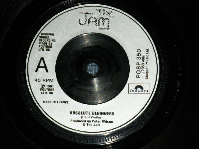 画像: THE JAM ( PAUL WELLER ) - ABSOLUTE BEGINERS : TALES FROM THE RIVER BANK  ( MINT-/MINT- )  / 1981 UK ENGLAND ORIGINAL Used 7" Single with Picture Sleeve