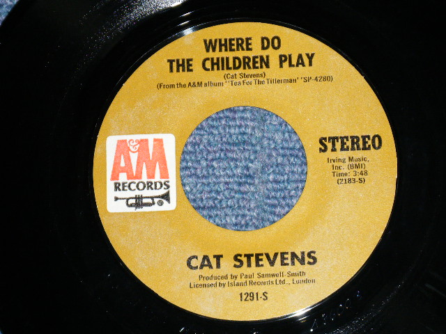 画像: CAT STEVENS - PEACE TRAIN : WHERE DO THE CHILDREN PLAY? ( Ex+/MINT- ) / 1971 US AMERICA  ORIGINAL Used 7" Single with Picture Sleeve