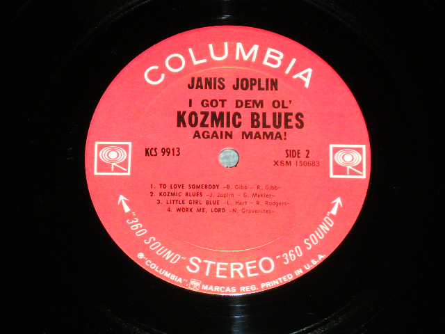 画像: JANIS JOPLIN - I GOT DEM OL' KOZMIC BLUES AGAIN MAMA!  ( Matrix # 2 1C / 2F  )  ( Ex/MINT- )  / 1969  US AMERICA  ORIGINAL "360 SOUND Label" Used LP 