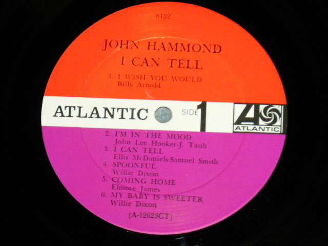画像: JOHN HAMMOND - I CAN TELL  ( Ex+++/MINT- : BB  )  / 1967 US AMERICA ORIGINAL  1st Press "RED & PLUM(PURPLE) Label" "MONO"  Used LP 