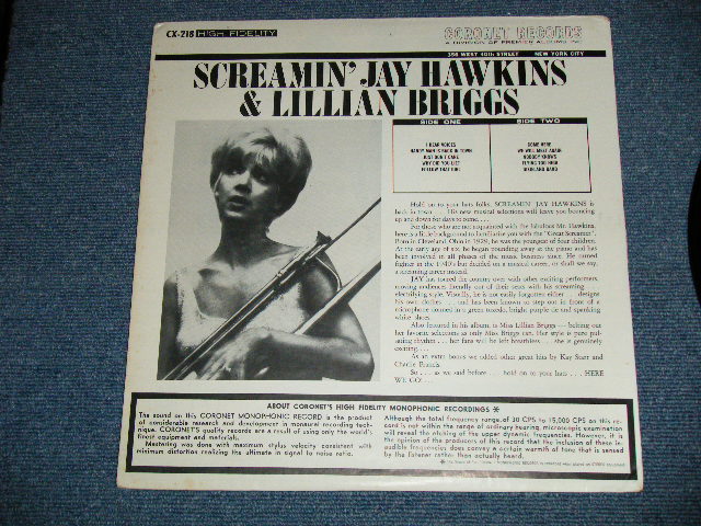 画像: SCREAMIN' JAY HAWKINS & LILLIAN BRIGGS -  SCREAMIN' JAY HAWKINS & LILLIAN BRIGGS ( Ex++/Ex+++ ) / 1962 US AMERICA ORIGINAL "MONO" Used LP