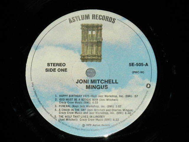 画像: JONI MITCHELL  - MINGUS (Matrix #  A)  5E-505 A-1 PRCW 1-2 /  B)  5E-505 B-1 PRCW 1-4  )( Ex++/MINT-,Ex++ ) / 1979 US AMERICA ORIGINAL  Used LP 