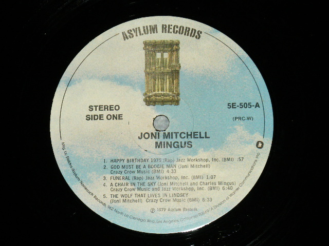 画像: JONI MITCHELL  - MINGUS (Matrix #  A)  5E-505 A-1 PRCW 1-1-1 /  B)  5E-505 B-1 PRCW-1 )( Ex++/MINT- ) / 1979 US AMERICA ORIGINAL  Used LP 