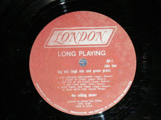画像: The ROLLING STONES - BIG HITS ( HIGH TIDE AND GREEN GRASS ) ( MATRIX #  A) ARL-7167-1B  NP-1-A   B) ARL-7168-1F   ) ( Ex++/ Ex  Looks:Ex++ EDSP  ) / 1966 US AMERICA ORIGINAL "MONO NP-1 Credit at Front Bottom" "MAROON with Boxed LONDON Label"   MONO Used LP   