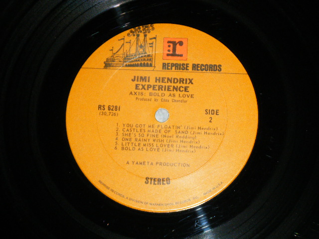 画像: The JIMI HENDRIX EXPERIENCE - AXIS:BOLD AS LOVE (Matrix #A)30725 RS 6281-A 1-B  o S 1 D o B)30726 RS 6281-B 1A 1 S 1 D o)"SANTA MARIA Press" (Ex+/Ex++ Looks:Ex++) / 1970 Version US AMERICA 3rd Press "BROWN with STEREO Label" Used LP