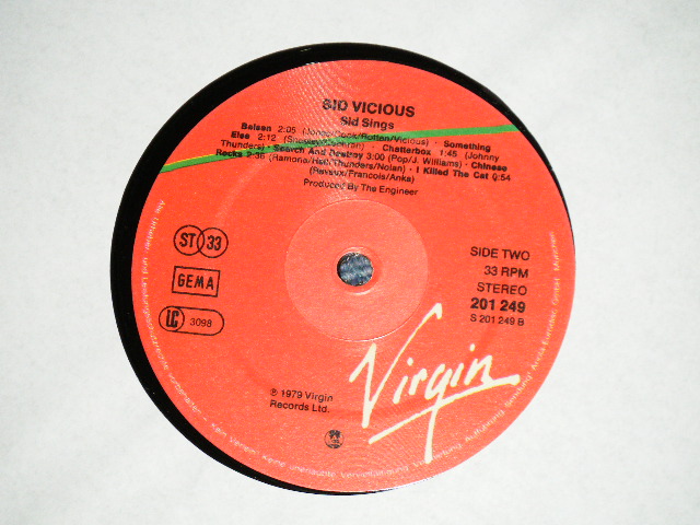 画像: SID VICIOUS ( of SEX PISTOLS )  - SID SINGS ( NEW  ) / 1990's GERMAN  REISSUE "BRAND NEW"LP 