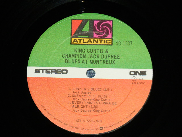 画像: KING CURTIS & CHAMPION JACK DUPREE - BLUES AT MONTREUX ( Ex++/Ex+++ )  / 1973 US AMERICA ORIGINAL 1975 Version ? 3rd PRESS "Small 75 ROCKFELLER Label" Used LP 