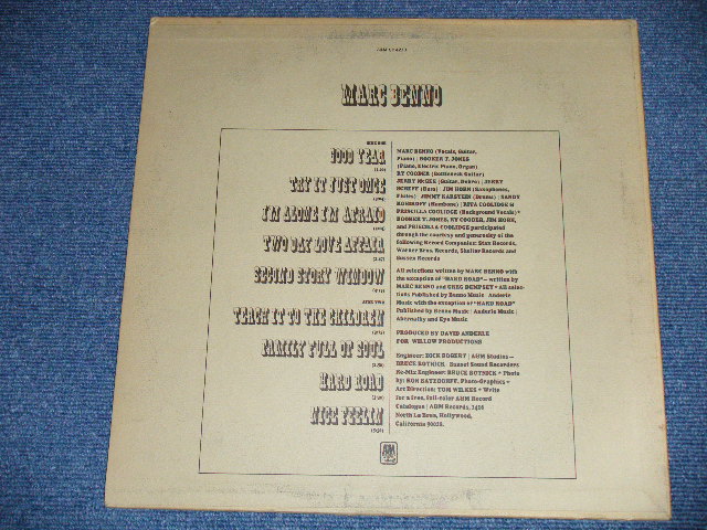 画像: MARC BENNO - MARC BENNO (On Guitar JERRY MCGEE of The VENTURES +BOOKER T.JONES+RY COODER +More )(  Matrix #    A) SP-4445-T-1/ B) SP-4446-T-1)  ( Ex+/Ex+++ EDSP ) / 1970 US AMERICA ORIGINAL 1st press "BROWN Label"  Used LP 