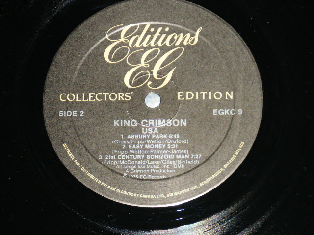 画像: KING CRIMSON - USA  (Ex++/MINT-)  / 1980's CANADA REISSUE Used LP 