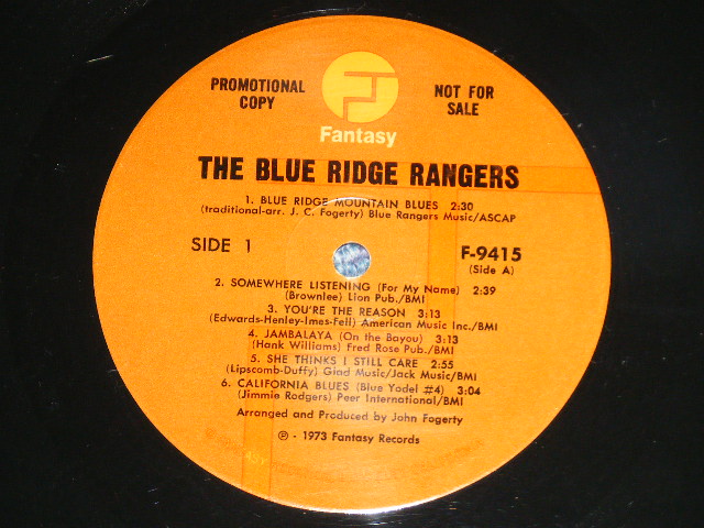 画像: BLUE RIDGE RANGERS (JOHN FOGERTY CCR CREEDENCE CLEARWATER REVIVAL) - BLUE RIDGE RANGERS ( Matrix # A RE-2/B RE-2) (Ex+/Ex+++)  / 1973 US AMERICA ORIGINAL "PROMO" Used LP 