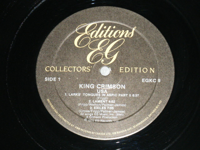 画像: KING CRIMSON - USA  (Ex++/MINT-)  / 1980's CANADA REISSUE Used LP 