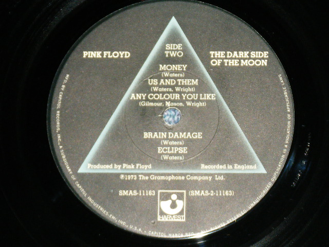 画像: PINK FLOYD - THE DARK SIDE OF THE MOON ( MATRIX NUMBER :  A) SMAS-1-11163-F 62#2   B)  SMAS-2-11163-F-48#6 wly )（ Ex++/Ex+++ ) / 1973 US AMERICA ORIGINAL "BLACK with BLUE RIM Label" Used LP 