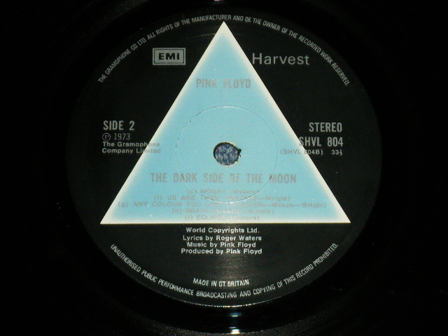 画像: PINK FLOYD - THE DARK SIDE OF THE MOON ( MATRIX NUMBER : A-2/B-2 ) (Ex+/Ex++ ) / 1973 UK ORIGINAL 1st Press "SOLID BLUE" Label  Used LP