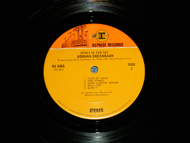 画像: NORMAN GREENBAUM - SPIRIT IN THE SKY ( MATRIX #    A) 30951 RS 6365-A 1A      B) 30951 RS 6365-B 1A)  ( Ex+/Ex+++ Looks:Ex+) / 1969 US AMERICA ORIGINAL 1st Press "ORANGE & BROWN  Label"  Used LP 