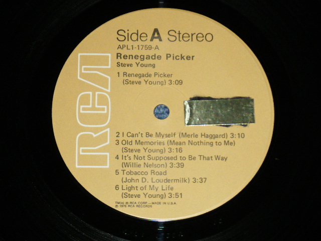 画像: STEVE YOUNG - RENEGATE PICKER  (  MINT-/MINT- Cut out ,SWOL STOL) / 1976 US AMERICA ORIGINAL Used LP 