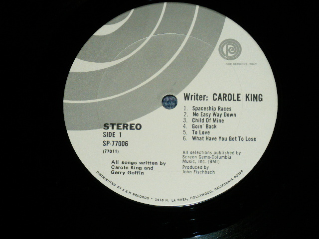 画像: CAROLE KING - WRITER:CAROLE KING (Matrix #A)77011-7  A T|  B)77012-8  A T|) "TERRA HAUTE Press" (Ex+++/Ex+++) / 1970 Us AMERICA ORIGINAL Used LP
