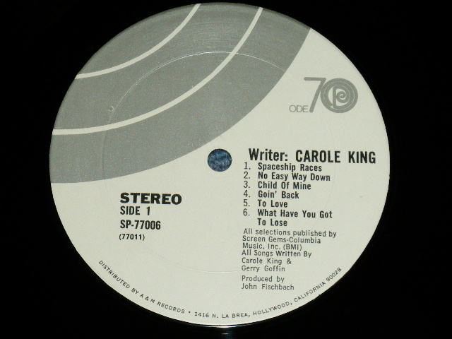 画像: CAROLE KING - WRITER:CAROLE KING   ( Matrix # 77011-1 / 77012-1 ) ( Ex+/MINT- ) / 1970 Us AMERICA ORIGINAL Used LP
