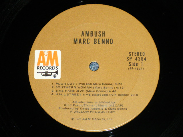 画像: MARC BENNO  - AMBUSH ( Matrix #T-1/T-1)  ( MINT/MINT- Cutout) / 1972 US AMERICA  ORIGINAL "BROWN Label" Used LP