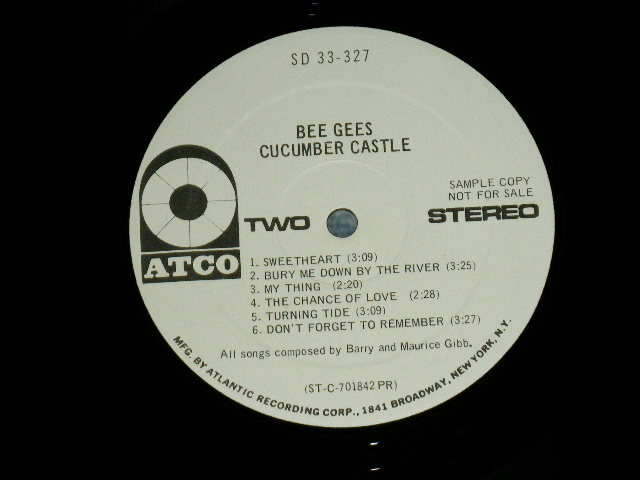 画像: BEE GEES - COCUMBER CASTLE ( Matrix #   HAND WRITING  STYLE   A) ST-C-701841-A    LW     B) ST-C-671200-A    LW  )  ( Ex/Ex+++ :EDSP )  /  1970 US AMERICA ORIGINAL "WHITE Label PROMO"  "1841 BROADWAY Credit Labe Bottom"  Used  LP