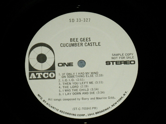 画像: BEE GEES - COCUMBER CASTLE ( Matrix #   HAND WRITING  STYLE   A) ST-C-701841-A    LW     B) ST-C-671200-A    LW  )  ( Ex/Ex+++ :EDSP )  /  1970 US AMERICA ORIGINAL "WHITE Label PROMO"  "1841 BROADWAY Credit Labe Bottom"  Used  LP