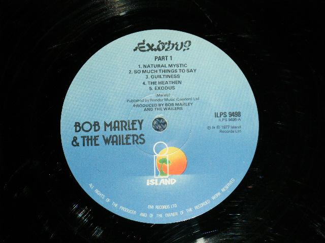 画像: BOB MARLEY & The WAILERS - EXODUS ( Matrix # A-1U/B-1U) ( Ex/Ex- Looks:VG+++ ) / 1977 UK ENGLAND ORIGINAL "BLUE LABEL"  "With ORIGINAL INNER Sleeve" Label Used LP 