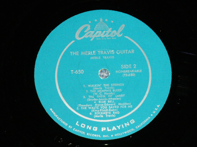 画像: MERLE TRAVIS - The MERLE TRAVIS GUITAR  ( Ex++/MINT-) / 1956 US AMERICA  ORIGINAL "TURQUOISE Label" MONO Used LP 