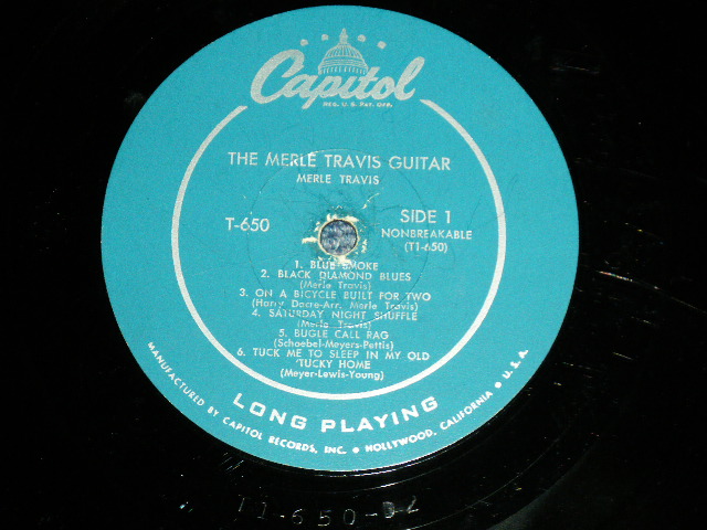 画像: MERLE TRAVIS - The MERLE TRAVIS GUITAR  ( Ex+/Ex+++) / 1956 US AMERICA  ORIGINAL "TURQUOISE Label" MONO Used LP 