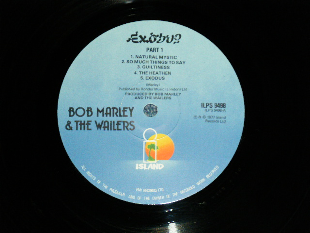 画像: BOB MARLEY & The WAILERS - EXODUS ( Matrix # A-1U/B-1U) ( Ex++/MINT-^ ) / 1977 UK ENGLAND ORIGINAL "BLUE LABEL"  "With ORIGINAL INNER Sleeve" Label Used LP 