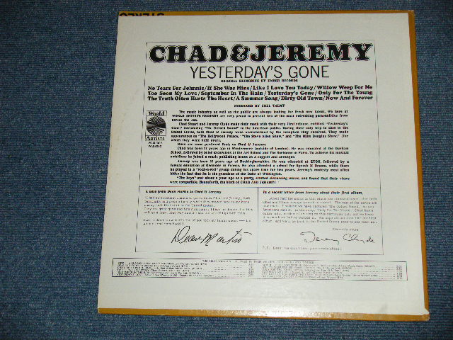 画像: CHAD & JEREMY - YESTERDAY'S GONE (BROWN Jacket) (G/Ex++ WTDMG, TAPE SEAM, WOL) / 1964 US AMERICA ORIGINAL MONO Used LP 