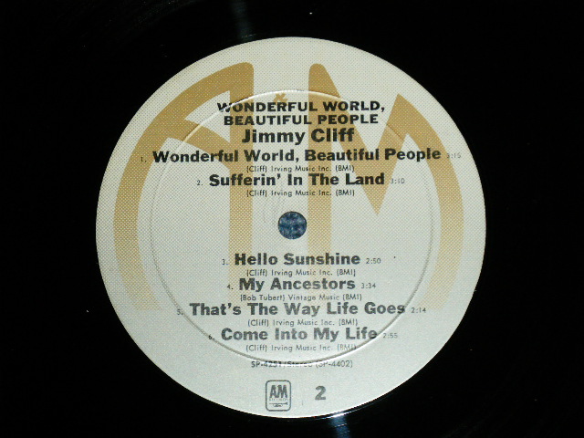 画像: JIMMY CLIFF - WONDERFUL WORLD,BEAUTIFUL PEOPLE ( Ex+/Ex+++) / 1974? Version US AMERICA "2nd Press Label"  Used LP 