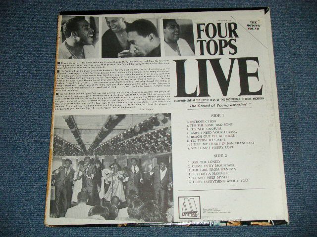 画像: FOUR TOPS - LIVE (Ex+++, Ex++/Ex+++ Looks:Ex++) / 1966 US AMERICA 2nd Press Number "STEREO" Used LP 