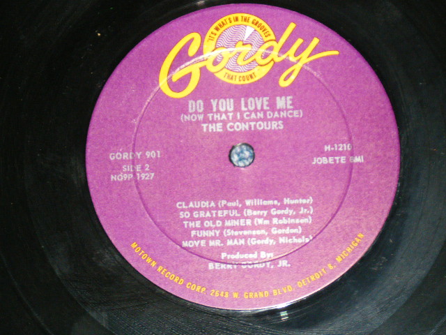 画像: The CONTOURS -  DO YOU LOVE ME ( VG+++/Ex++ Looks:Ex+++ )  / 1962 US AMERICA ORIGINAL MONO  Used LP 