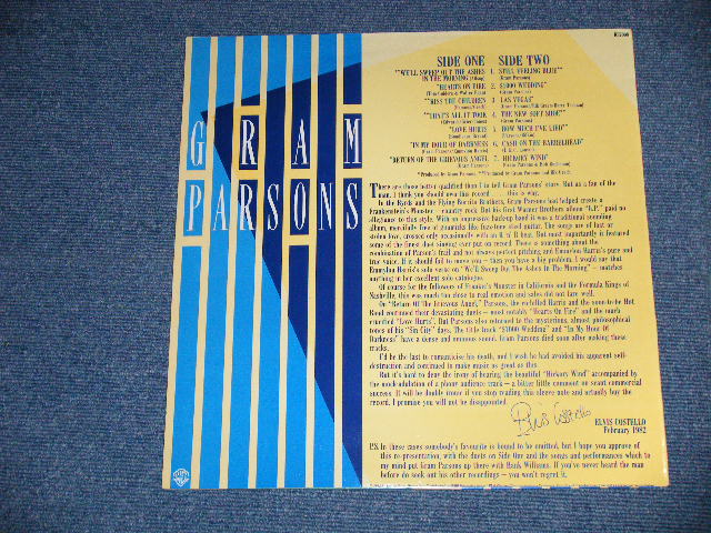 画像: GRAM PARSONS - GRAM PARSONS (Matrix #   A) A2  B) B2 )  ( MINT-/MINT ) /  1982 UK ENGLAND ORIGINAL Used LP 