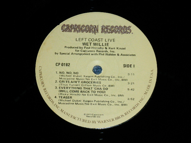 画像: WET WILLIE - WET WILLIE ( Ex+++/MINT-) / 1971 US AMERICA ORIGINAL 1st Press"Dist. by ATCO with 1841 BROADWAY PINK LABEL" "MO Press" Used LP 
